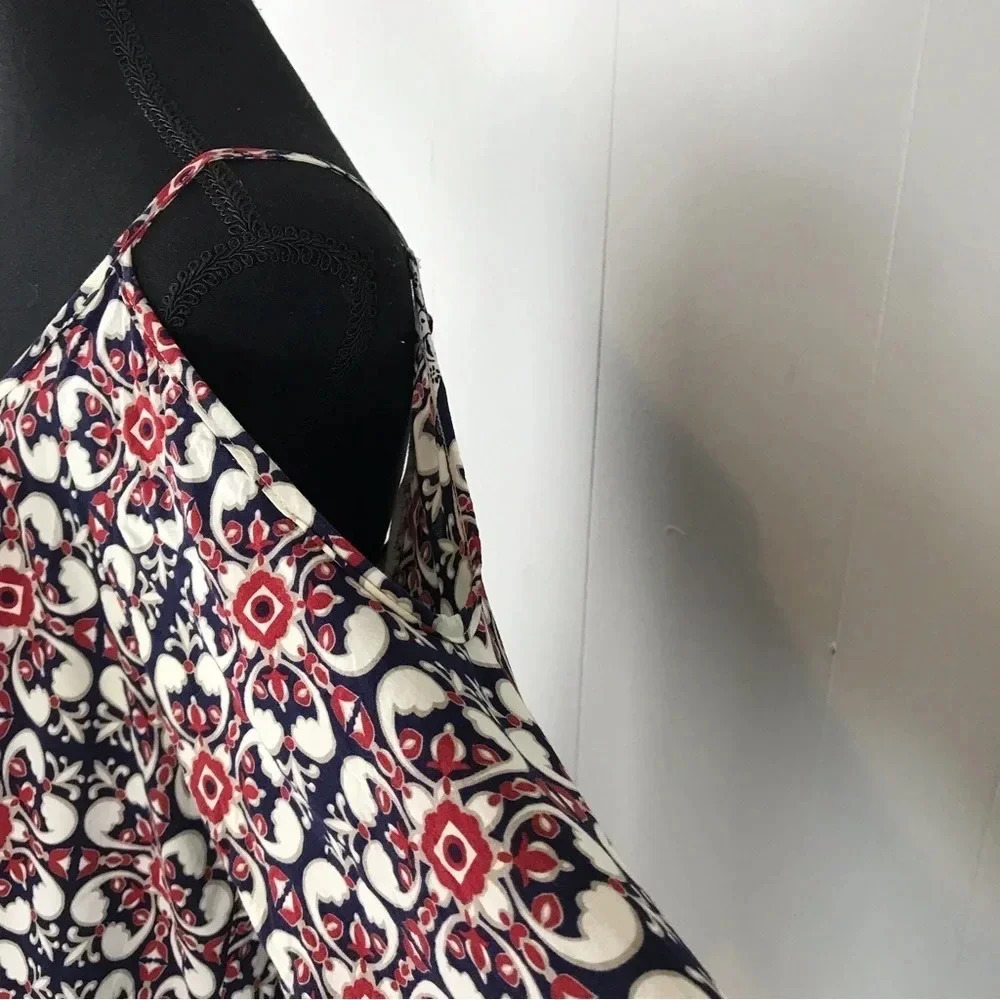 Umgee Tunic Top Size L Cold Shoulder Bell Sleeves Geometric Bohemian Oversized - Picture 3 of 10